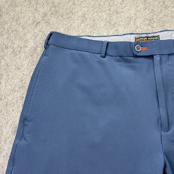 Peter Millar Shorts Men 38 Blue 9" Performance Golf Wicking Stretch - Picture 2 of 14